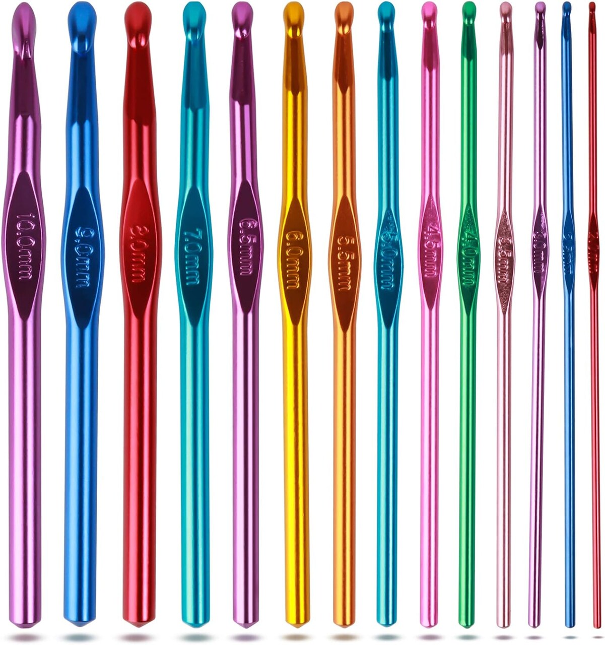 Crochet Hooks Set Aluminum Handle Knitting Needles for Arthritic Hands (multicolor)